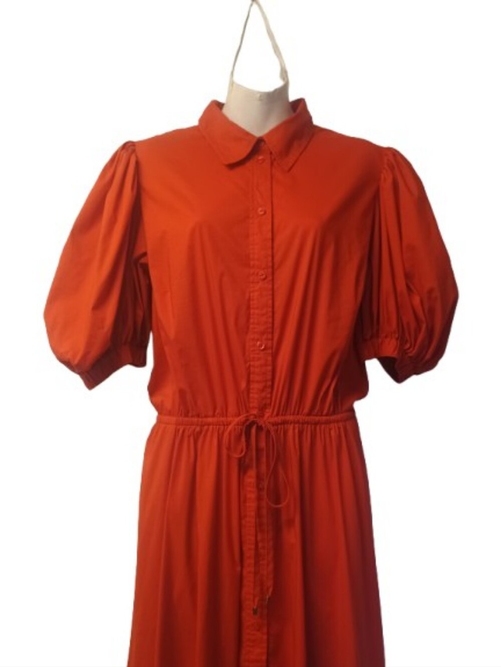 Ralph Lauren Puff Sleeves Midi Red Dress Black Label Size: 14 - Picture 4 of 10